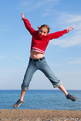 Image showing Girl jumping