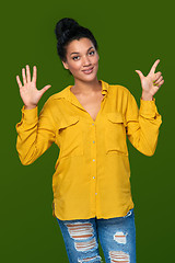 Image showing Woman showing seven fingers