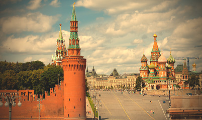 Image showing landscape with a view of Red Square and St. Basil’s