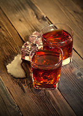 Image showing Whiskey drinks with ice