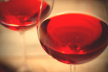 Image showing red wine in two goblets