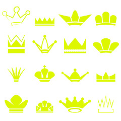 Image showing Set of Gold Crowns Silhouettes