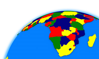 Image showing south Africa on globe political map