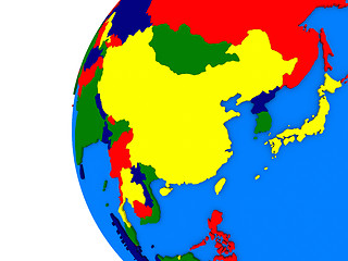 Image showing east Asia region on political globe