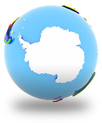 Image showing Antarctic on the globe 