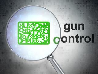 Image showing Security concept: Numbers and Gun Control with optical glass