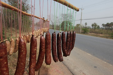 Image showing ASIA THAILAND ISAN KHORAT SAUSAGE SHOP