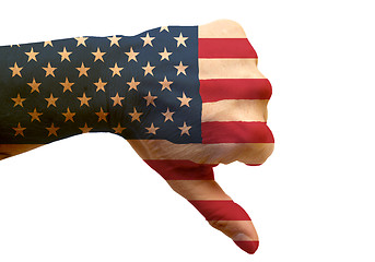 Image showing Thumb Down for the USA