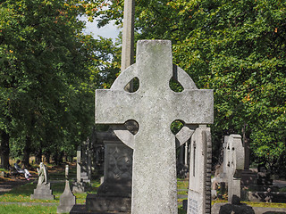 Image showing Tombs and crosses at goth cemetery