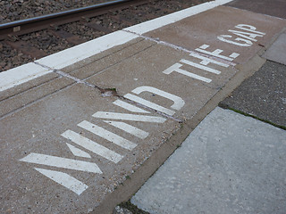 Image showing Mind the gap in London