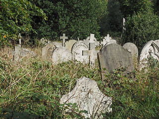 Image showing Tombs and crosses at goth cemetery