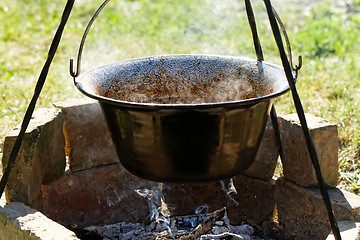 Image showing Goulash in cauldron