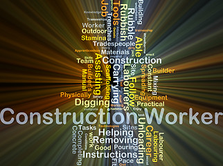 Image showing Construction worker background concept glowing