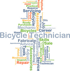 Image showing Bicycle technician background concept
