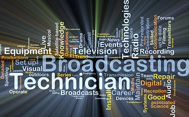 Image showing Broadcasting technician background concept glowing