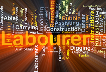 Image showing Labourer background concept glowing