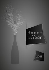 Image showing champagne and wish to happy new year