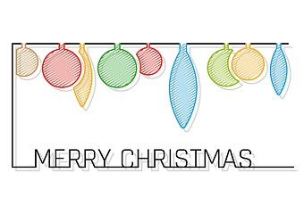 Image showing christmas card with shaded balls