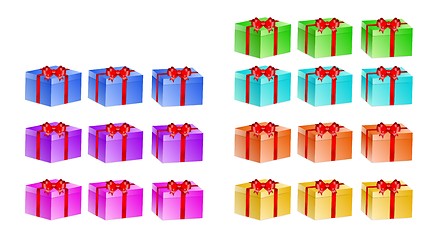 Image showing presents with different color and rotation