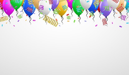 Image showing balloons and confetti