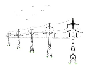 Image showing high voltage power lines