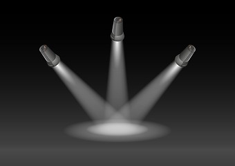 Image showing three lights and black background