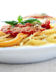 Image showing Pasta and tomato sauce