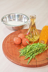 Image showing Ingredients for corn pancakes