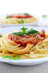 Image showing Pasta and tomato sauce