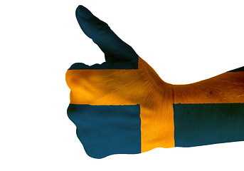 Image showing Thumbs Up for Sweden