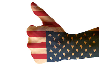 Image showing Thumb Up for the USA