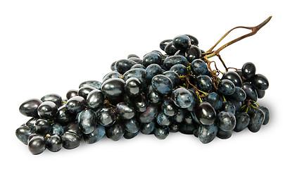 Image showing Big bunch of ripe dark grapes