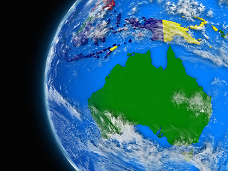 Image showing Australian continent on political globe