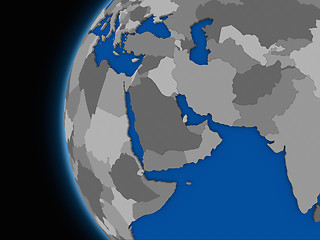 Image showing middle east region on political Earth