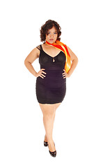 Image showing Pretty full size woman black dress.