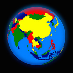 Image showing southeast Asia on political Earth