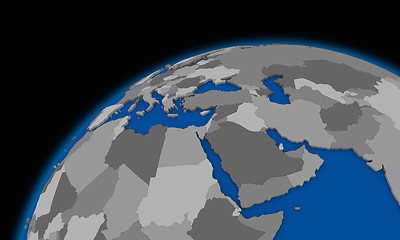 Image showing middle east region on planet Earth political map