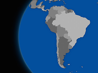 Image showing south american continent on political Earth