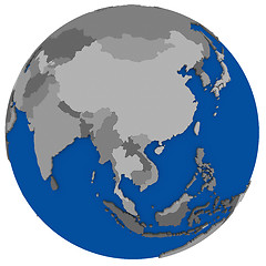 Image showing southeast Asia on Earth political map