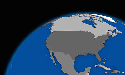 Image showing north America on planet Earth political map