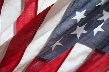 Image showing very old American flag