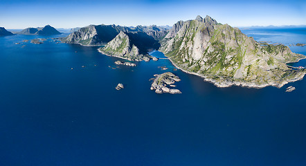 Image showing Lofoten from air