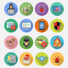 Image showing Internet Security Flat Icon Set