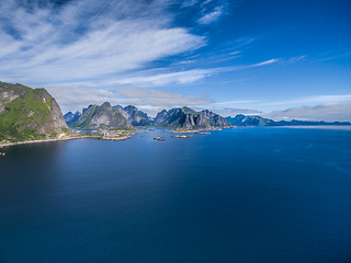 Image showing Scenic panorama of Lofoten islands