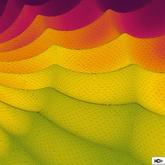 Image showing Wavy Grid Background. Mosaic. 3d Abstract Vector Illustration. 