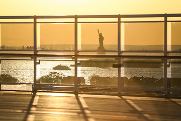 Image showing View of Liberty Statue from ship