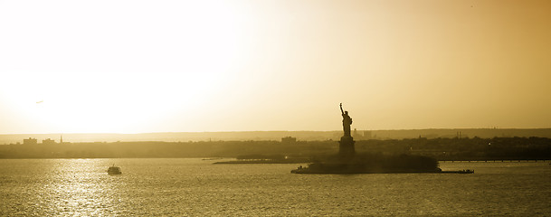 Image showing Liberty Statue in New York panorama 