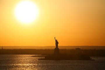 Image showing Liberty Statue silhouette