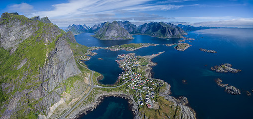 Image showing Reine from air panorama