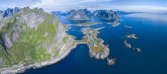 Image showing Lofoten islands aerial